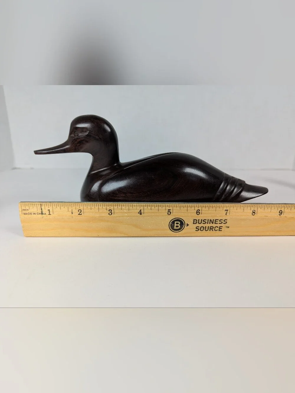 Vintage Set of 3 Carved Wooden Ducks Dark Hardwood Chinese 9
